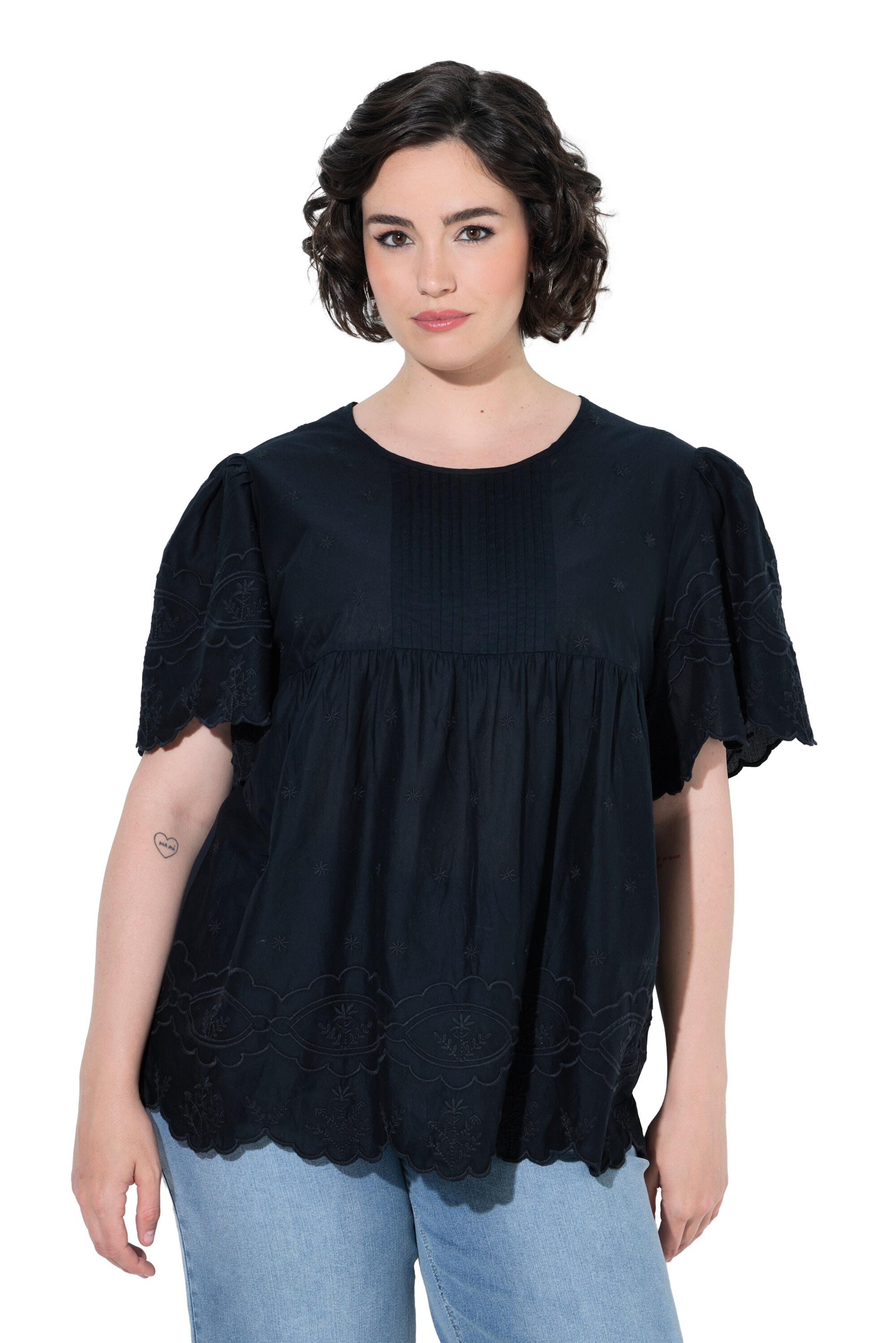 Ulla Popken Blouse in Zwart: voorkant