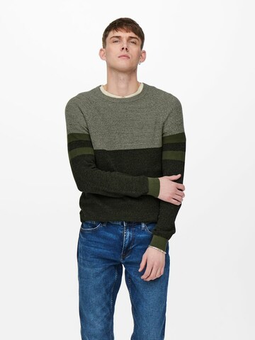 Pull-over Only & Sons en vert