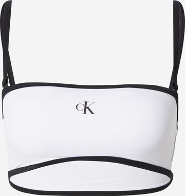 Calvin Klein Swimwear Bandeau Bikinitop in Wit: voorkant