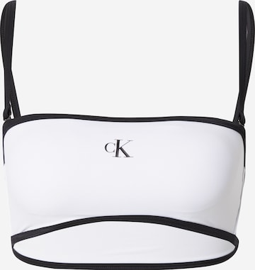 Calvin Klein Swimwear Bez ramienok Bikinový top - biela: predná strana