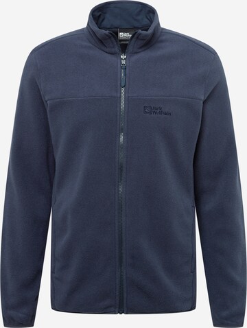 JACK WOLFSKIN Athletic Fleece Jacket 'Beilstein' in Blue: front