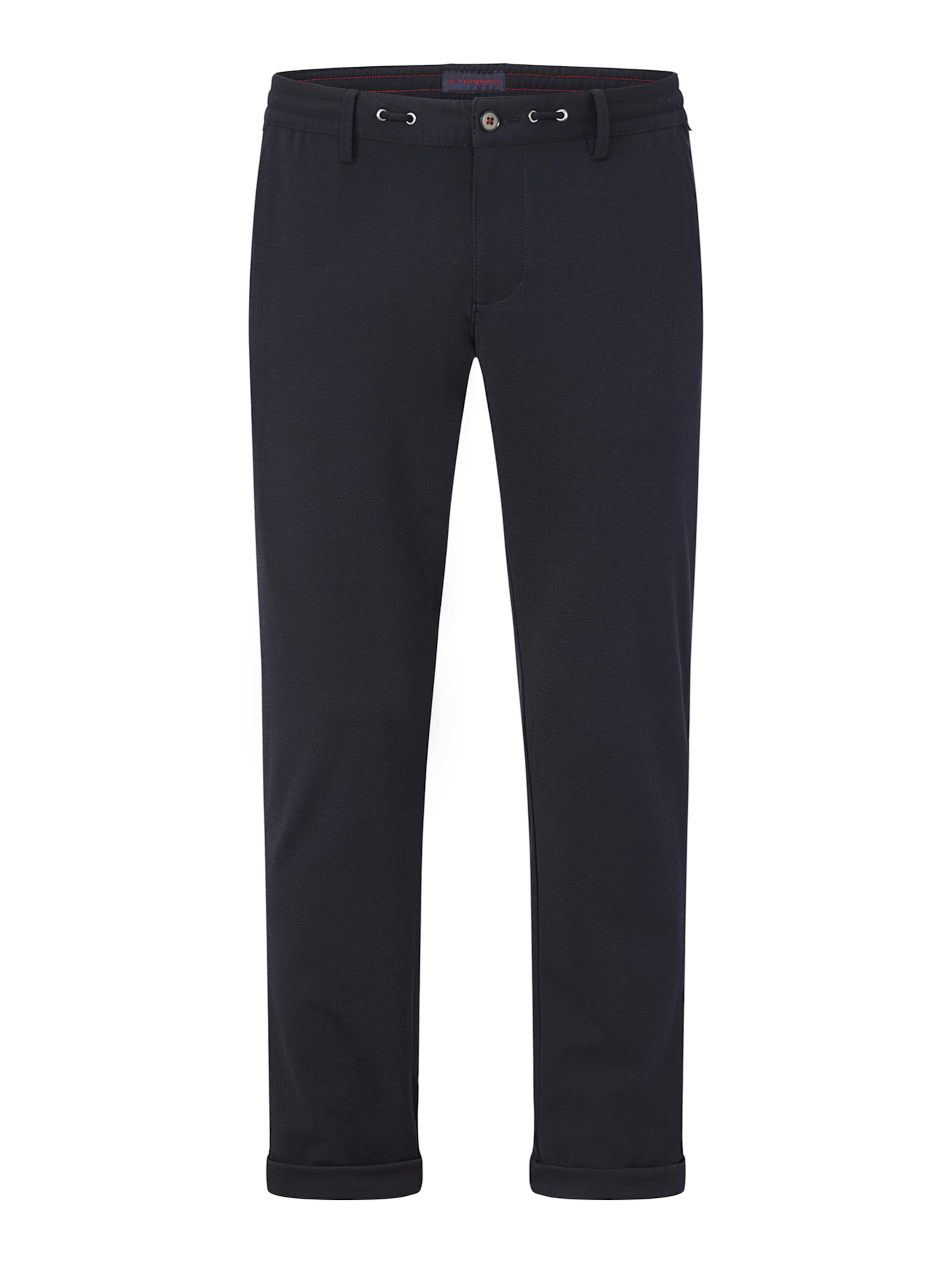 REDPOINT Chino Pants in Black: front