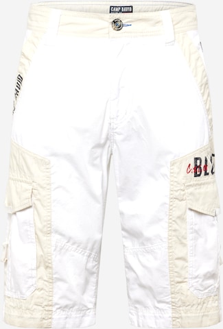 CAMP DAVID tavaline Klapptaskutega püksid, värv valge: eest vaates