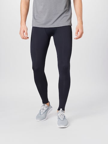 UNDER ARMOUR Skinny Workout Pants 'ColdGear' in Black: front