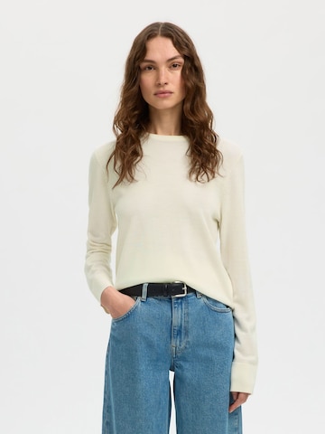 SELECTED Pullover 'SLFThea' in Weiß: Vorderseite