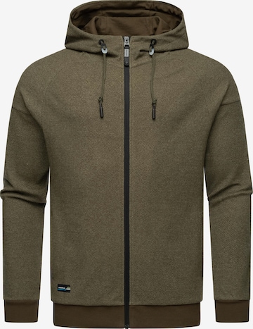 Ragwear - Sudadera con cremallera 'Dreyner' en verde: frente