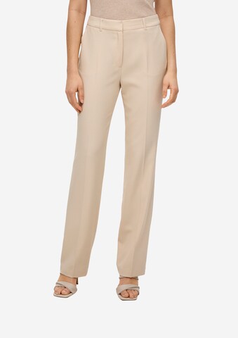 s.Oliver BLACK LABEL Regular Pleated Pants in Beige: front