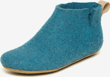 MagicFelt Slippers 'Filzstiefel Magicfelt 743' in Blue: front