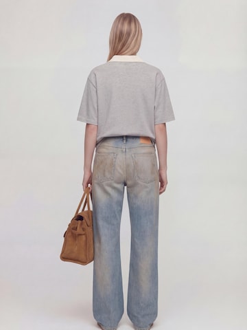 Mansour Shirt 'Jacquard Knitted Polo Grey' in Grey