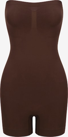 cfab (formerly creamy fabrics) Shapingbody 'Trägerloser Bodysuit Sculpting Shapewear mit Shorts' i brun: framsida