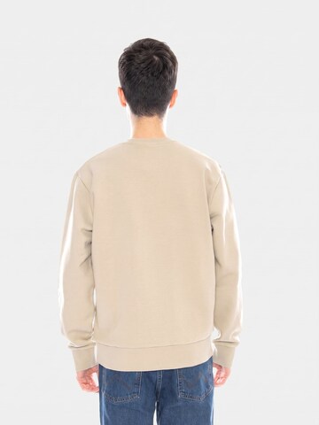 Carhartt WIP Bluzka sportowa 'Script Embroidery Sweat Barchan / White' w kolorze beżowy