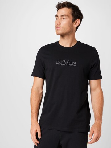 ADIDAS SPORTSWEAR Functioneel shirt 'Embroidery Linear Graphic' in Zwart: voorkant