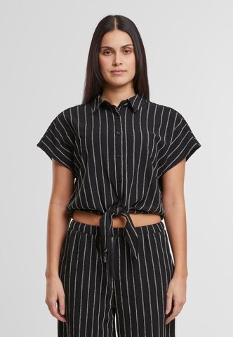 Urban Classics Blouse in Zwart: voorkant