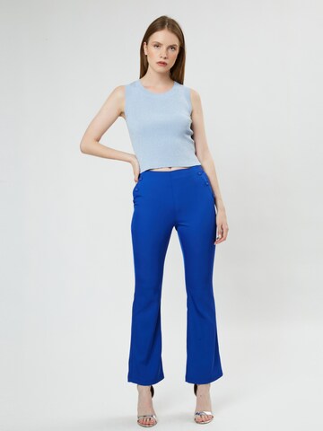 Influencer Gebreide top in Blauw