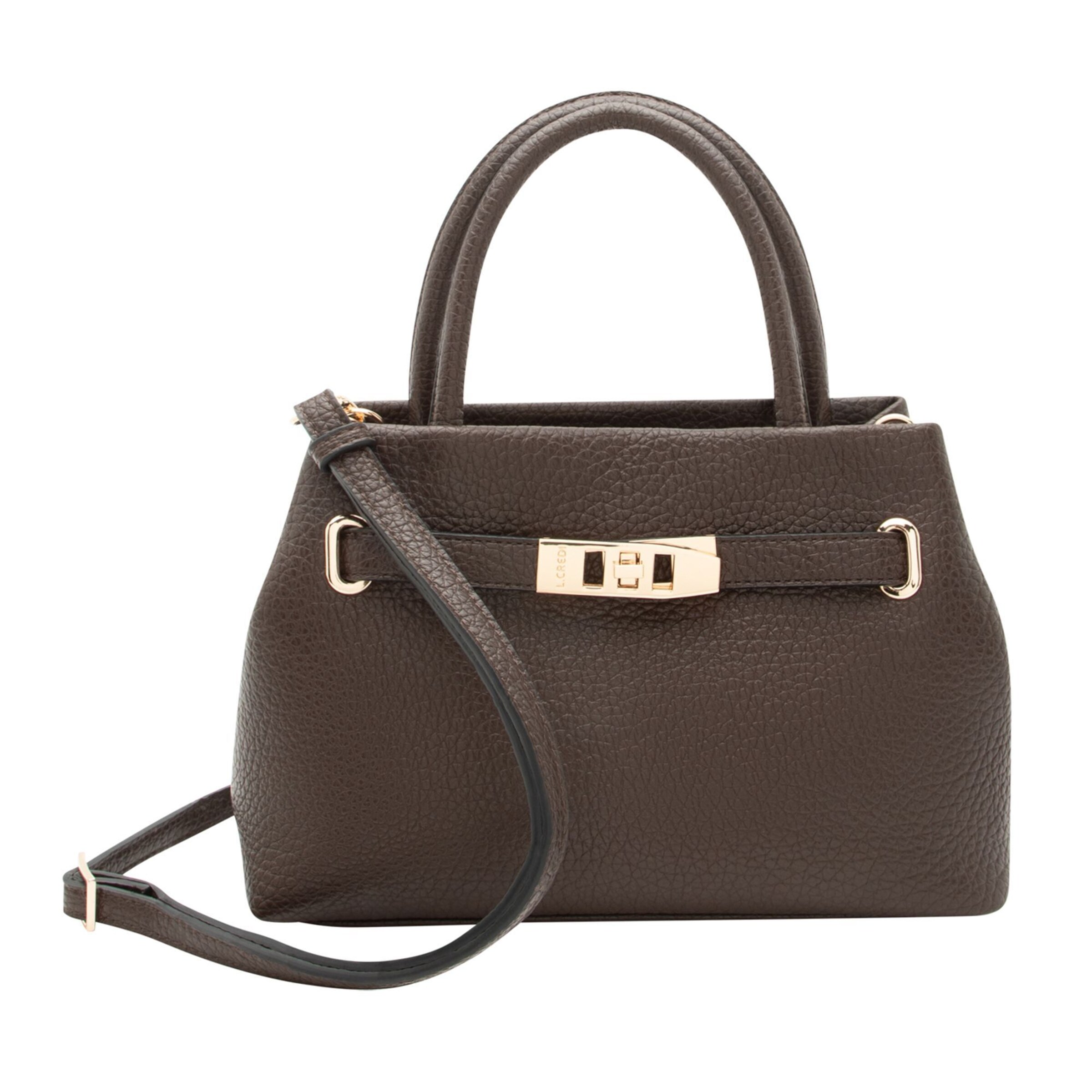 Sac bandoulière L.CREDI en marron : devant