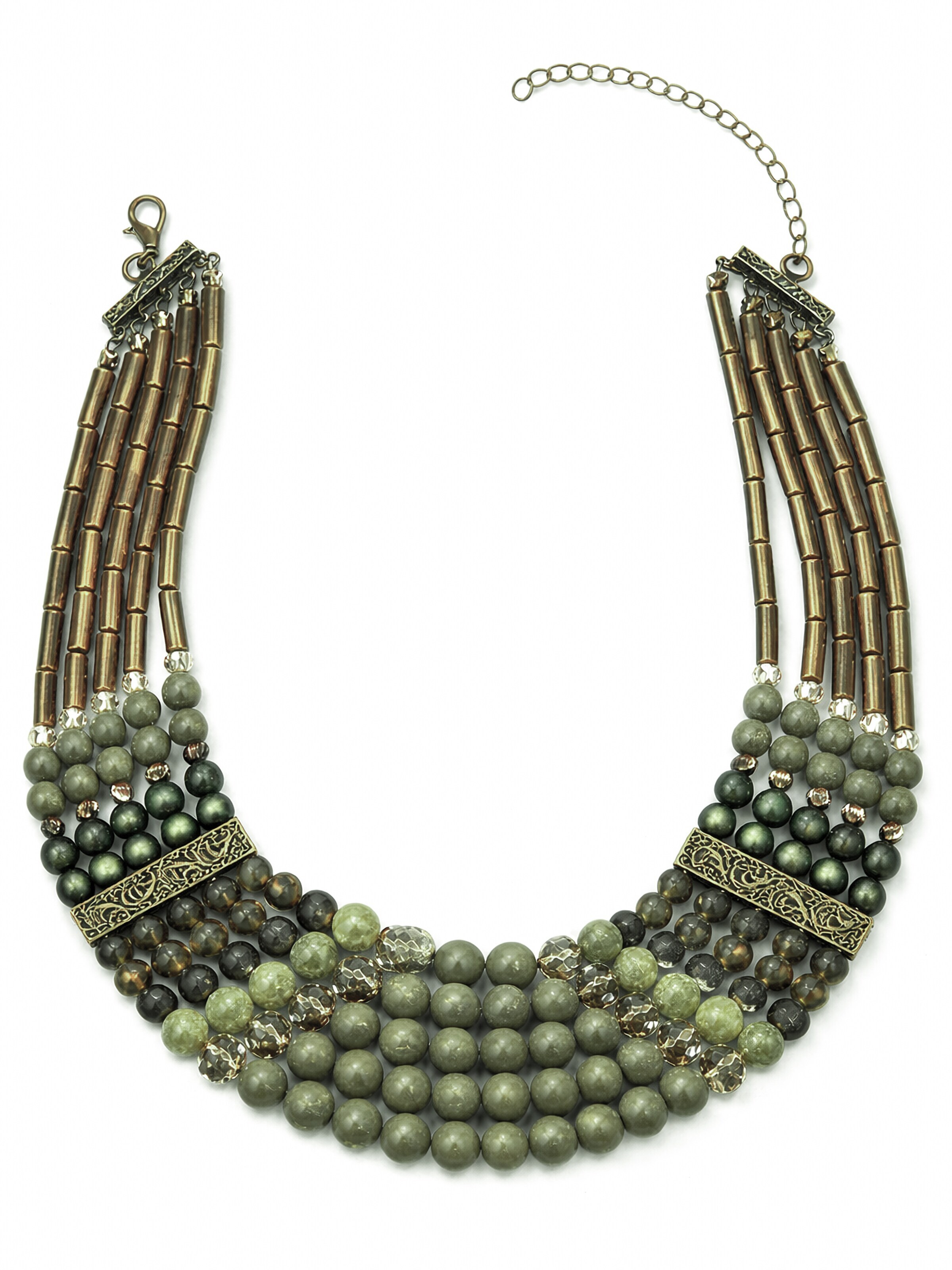 COLLEZIONE ALESSANDRO Necklace 'Eugenie' in Green: front