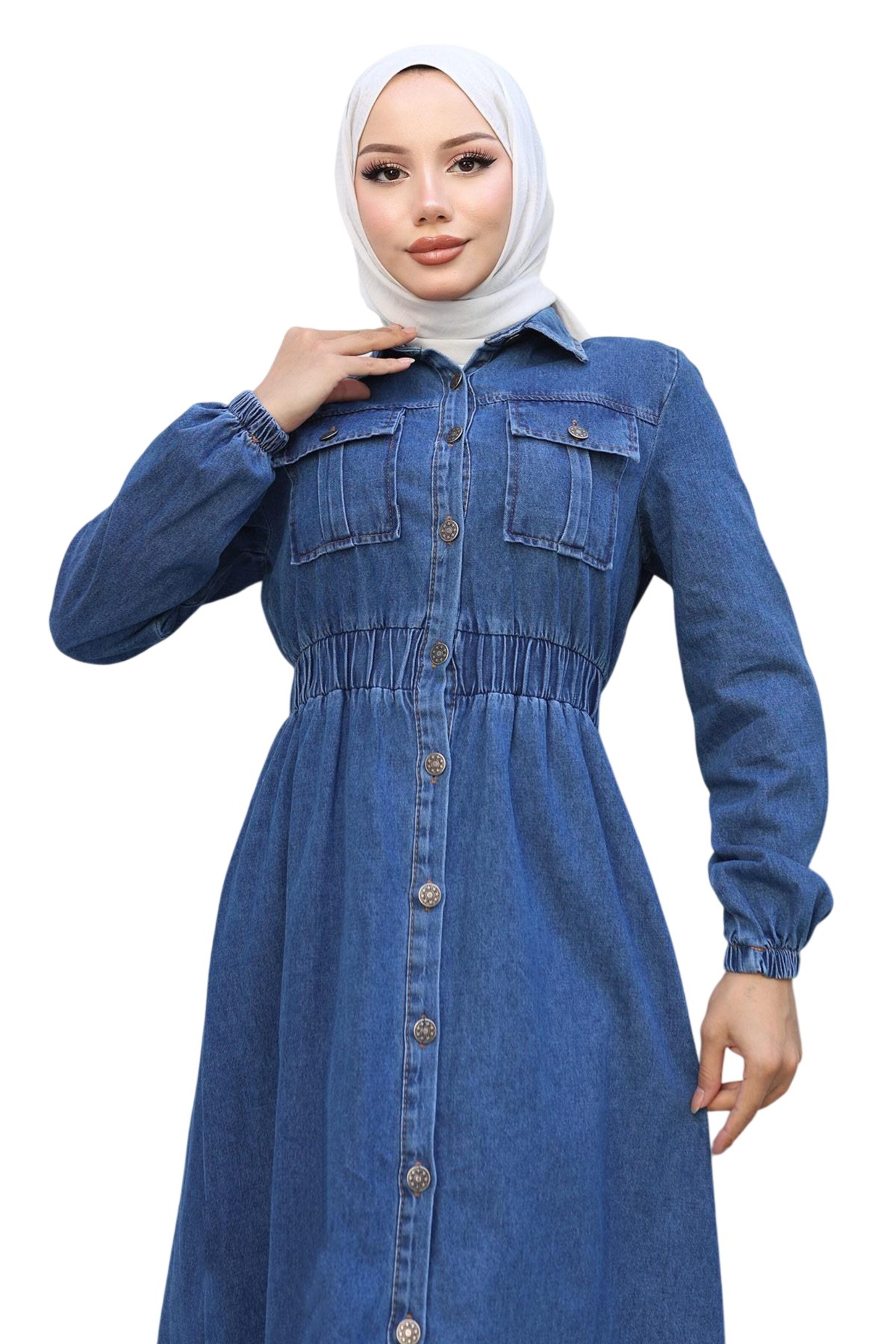 MODAMIHRAM Blousejurk in Blauw