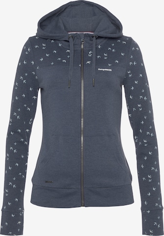 KangaROOS Zip-Up Hoodie in Blue: front