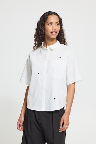 ICHI Blouse 'IHLElaya' in Wit: voorkant