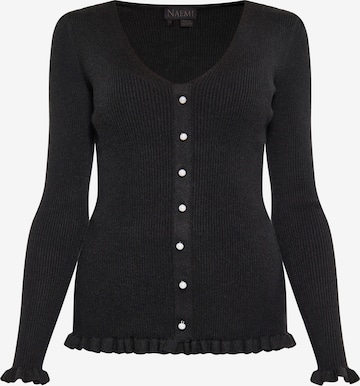 NAEMI Knit Cardigan in Black: front