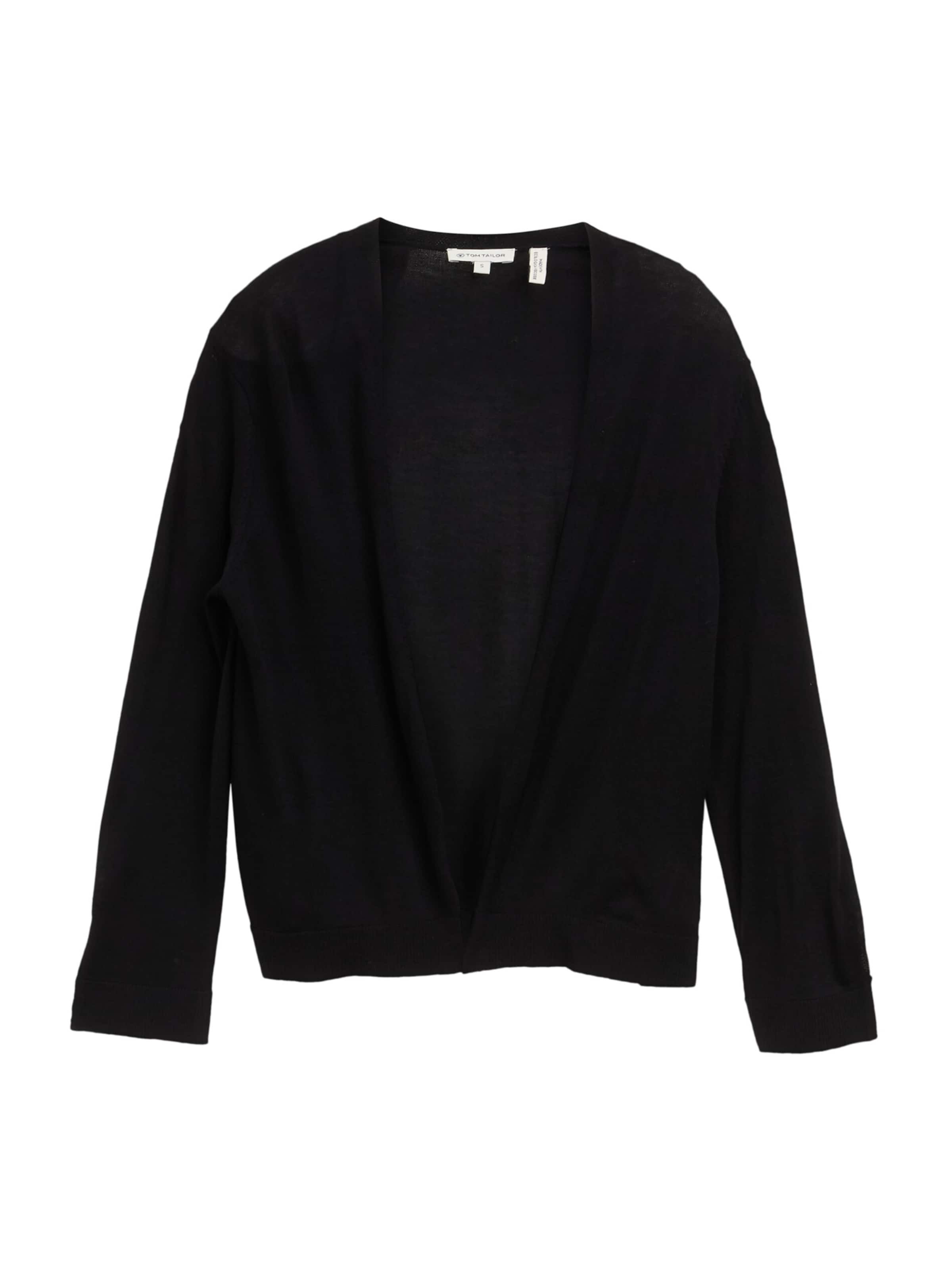 TOM TAILOR Вязаная кофта в Черный: спереди