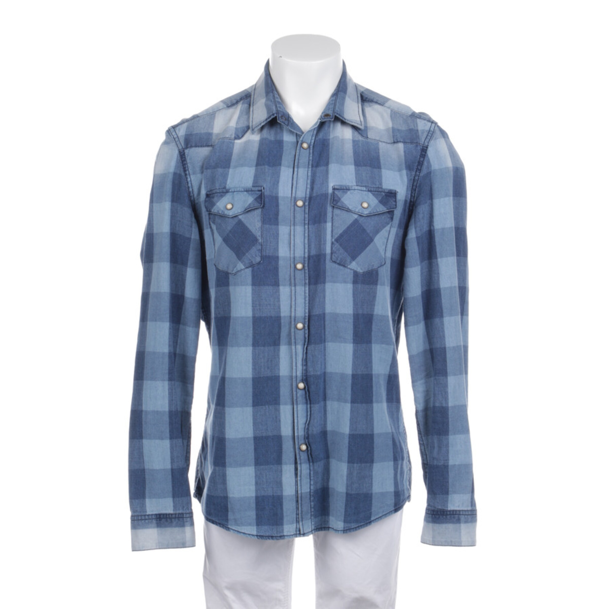DRYKORN Button Up Shirt in M in Blue: front