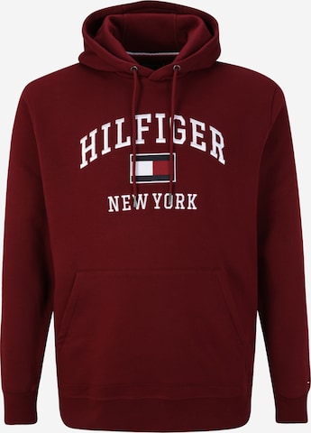 Tommy Hilfiger Big & Tall كنزة رياضية بلون أحمر: الأمام