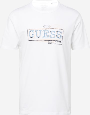 Tricou de la GUESS pe alb: față