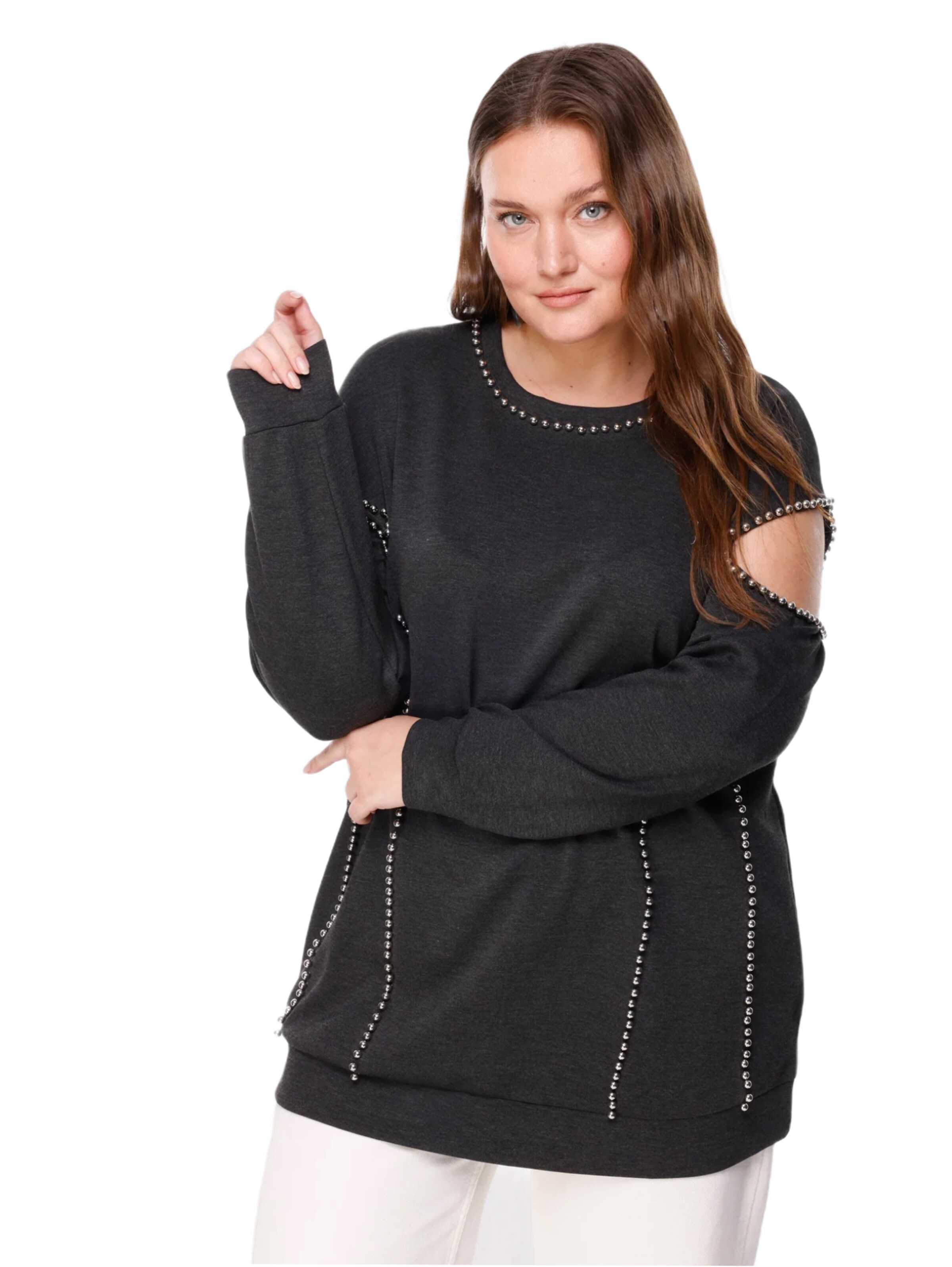 Shape Of You Sweatshirt in Grijs: voorkant