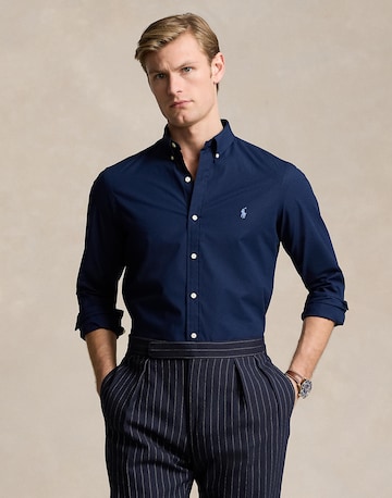 mėlyna Polo Ralph Lauren Priglundantis modelis Dalykinio stiliaus marškiniai: priekis