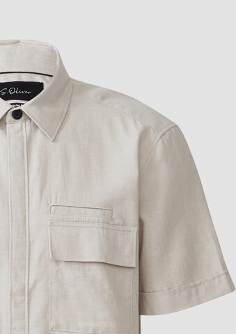 s.Oliver BLACK LABEL Regular fit Button Up Shirt in Beige