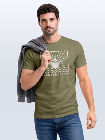 Neverless Shirt 'Sonnenuntergang' in Green