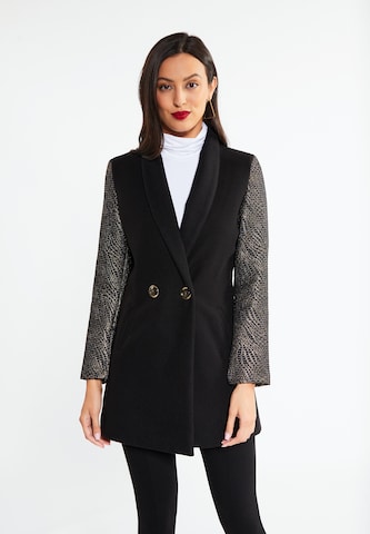 faina - Sobretudo meia-estação em preto: frente