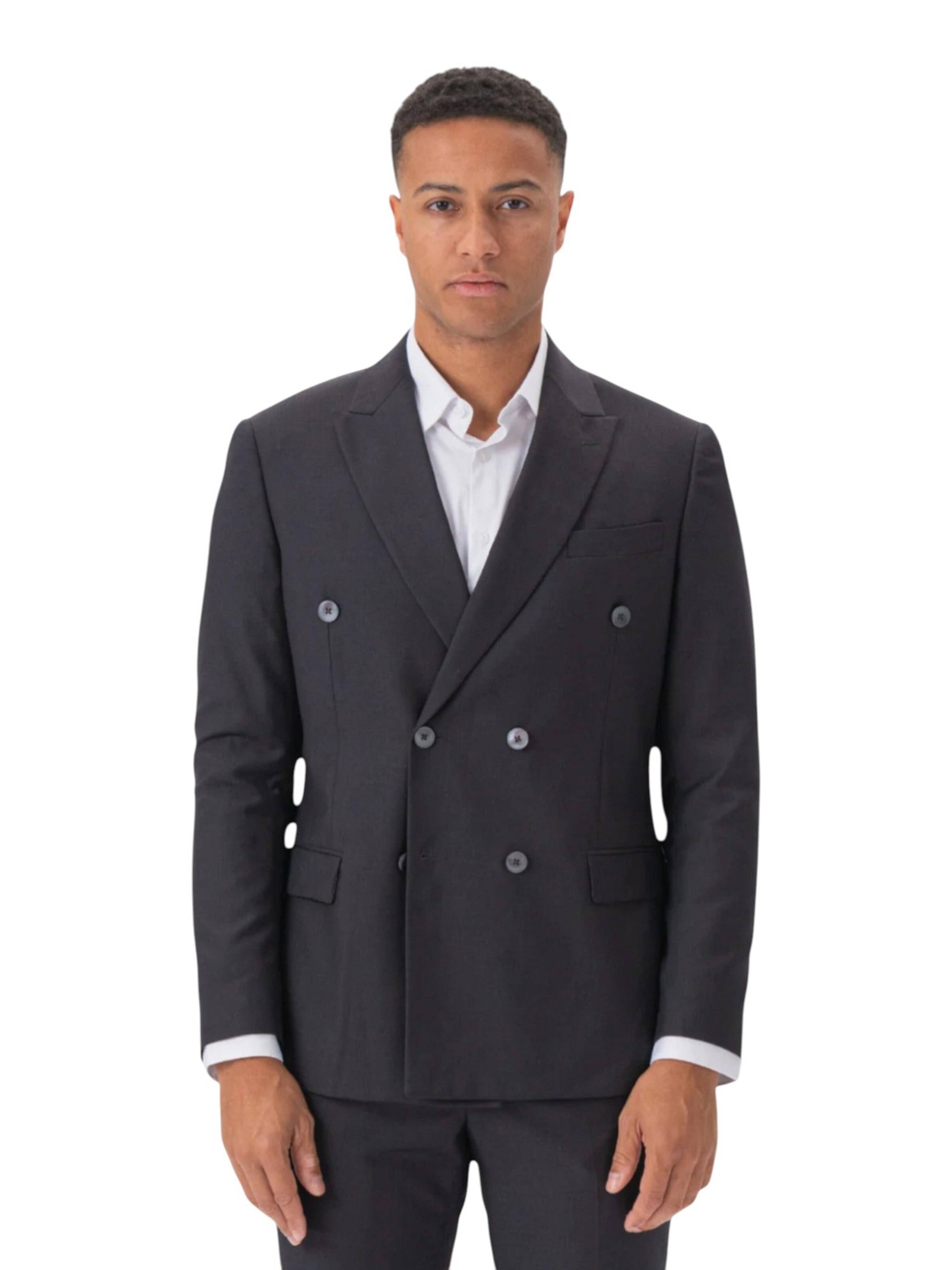 TEESHOPPEN Regular fit Business Blazer in Grey: front