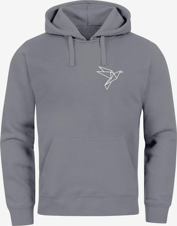 Neverless Sweatshirt 'Origami Vogel' in Grau: Vorderseite