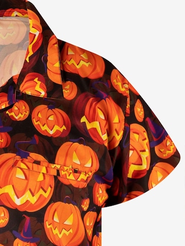 King Kameha Shirt 'Helloween Pumpkin Allover'‌‌‌‌‌‌ in Orange