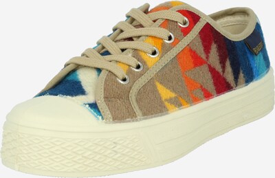 US Rubber Platform trainers in Beige / Blue / Yellow / Red, Item view