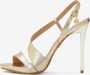 Kazar Sandals in Gold: front