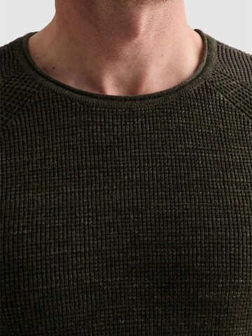 PME Legend Tröja 'Pullover in cotton mélange with flight pocket' i grön