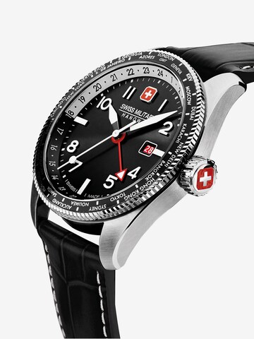 SWISS MILITARY HANOWA Analoog horloge 'HAWK EYE' in Zwart