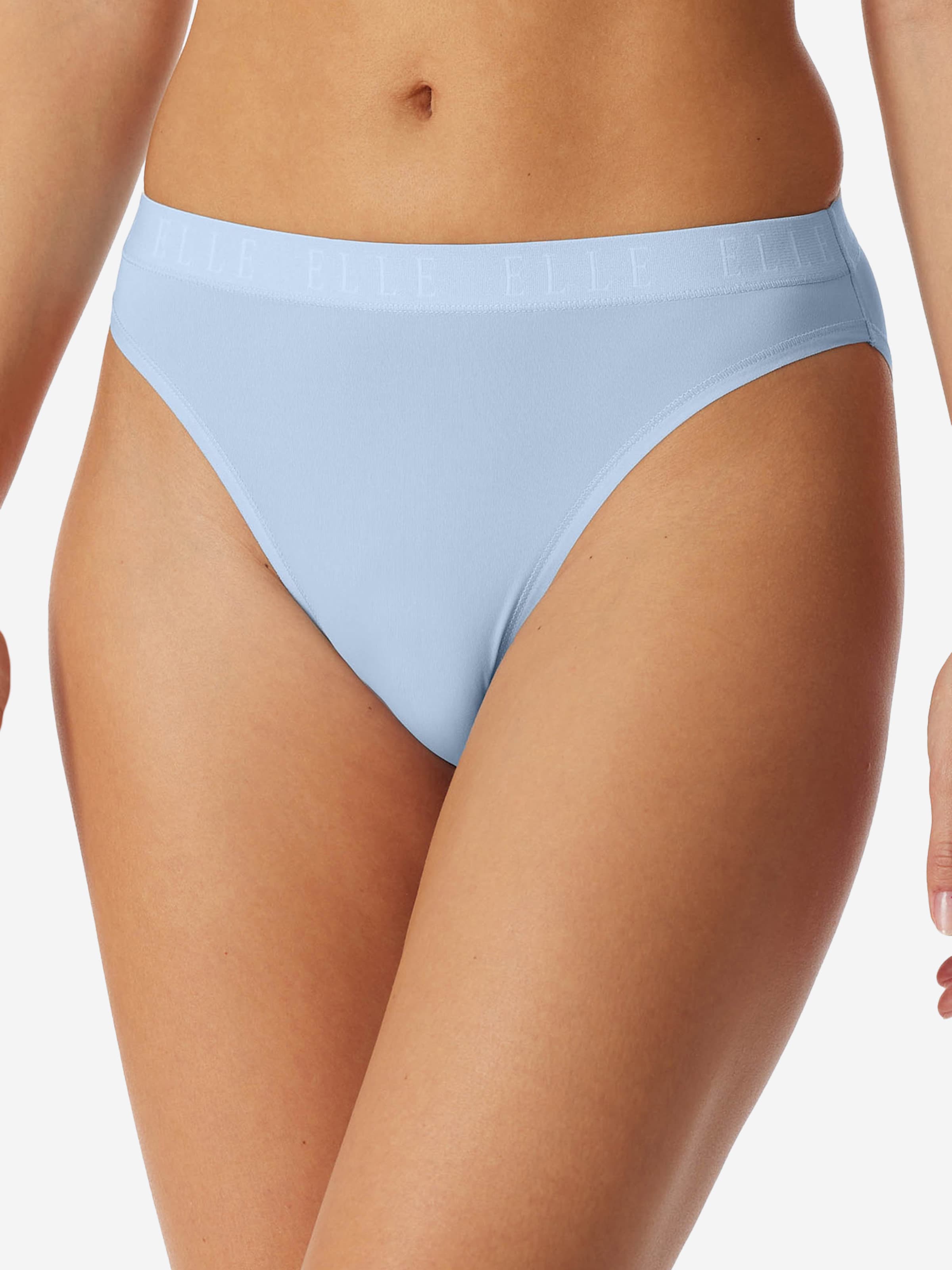 ELLE Slip ' High Leg Logo ' in Blauw: voorkant