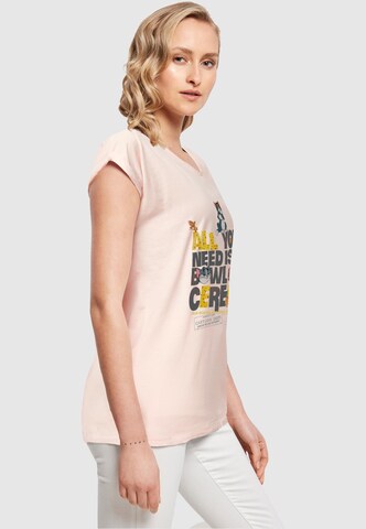 ABSOLUTE CULT T-Shirt 'Tom And Jerry - All You Need Is' in Pink