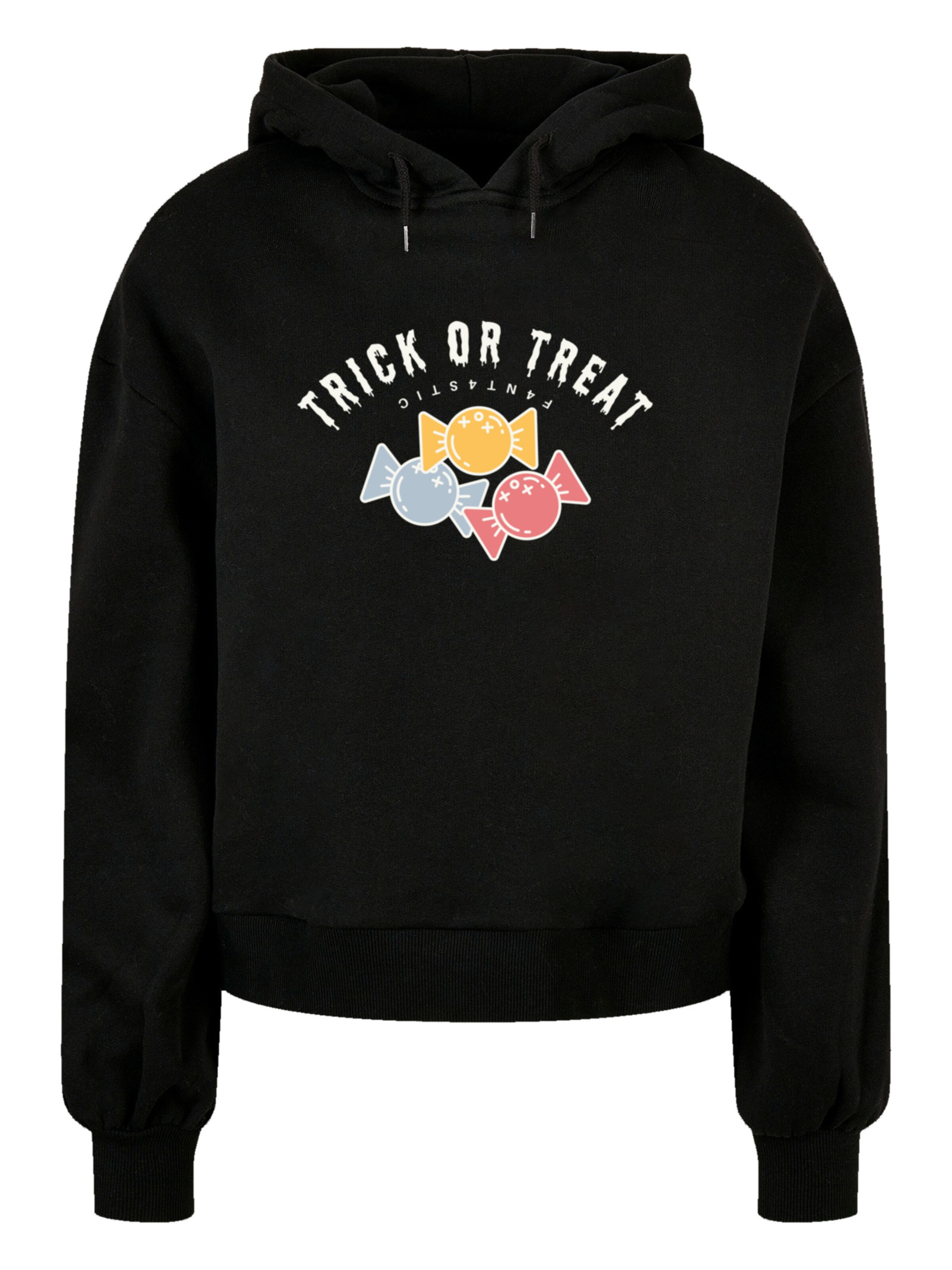 F4NT4STIC Sweat-shirt 'Trick Or Treat Halloween' en bleu clair / safran / rose / noir / blanc, Vue avec produit