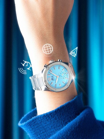 Montre à affichage analogique Lotus en bleu : devant