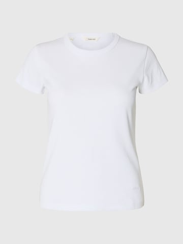 T-shirt SELECTED en blanc : devant