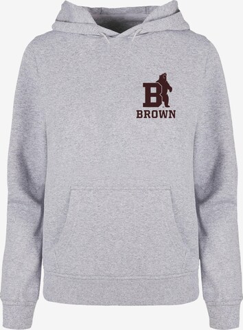 Merchcode Sweatshirt 'Brown University - Bear' in Grijs: voorkant