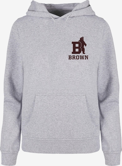 Merchcode Sweatshirt 'Brown University - Bear' in dunkelbraun / grau, Produktansicht