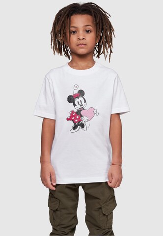 ABSOLUTE CULT T-Shirt 'Minnie Mouse - Love Heart' in Weiß: predná strana