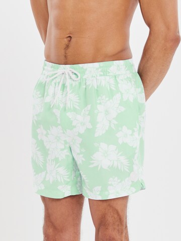 Threadbare Board Shorts 'Sunset' in Green: front