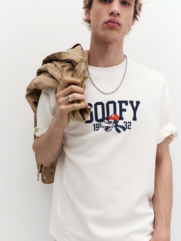 Pull&Bear Shirt 'GOOFY' in Wit
